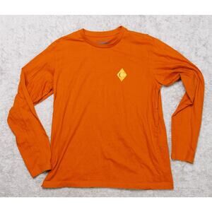 Black Diamond Orange Long Sleeve 100% Organic Cotton Tshirt Mens Size XL